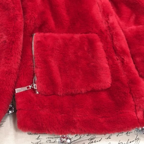 Jou Jou Faux-Fur Front Zipper Pockets Jacket - Picture 3 of 8